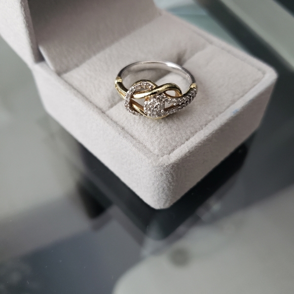 925 sterling , gold, diamond ring - Picture 2 of 11